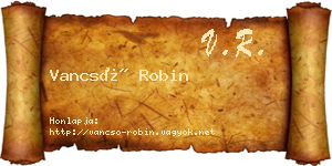 Vancsó Robin névjegykártya